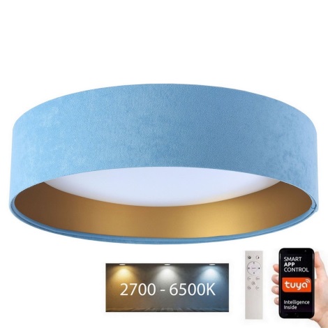 LED Stmievateľné stropné svietidlo SMART GALAXY LED/36W/230V pr. 55 cm 2700-6500K Wi-Fi Tuya modrá/zlatá + diaľkové ovládanie
