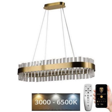 LED Stmievateľný krištáľový luster na lanku LED/45W/230V 3000-6500K + diaľkové ovládanie