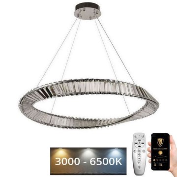 LED Stmievateľný krištáľový luster na lanku LED/50W/230V 3000-6500K + diaľkové ovládanie