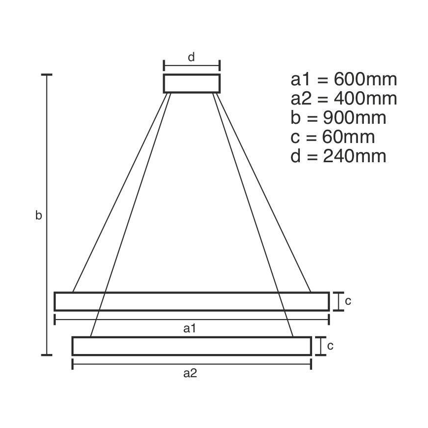 LED Stmievateľný luster na lanku LED/135W/230V 3000-6500K + diaľkové ovládanie