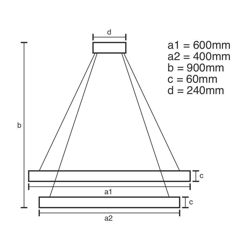 LED Stmievateľný luster na lanku LED/135W/230V 3000-6500K + diaľkové ovládanie