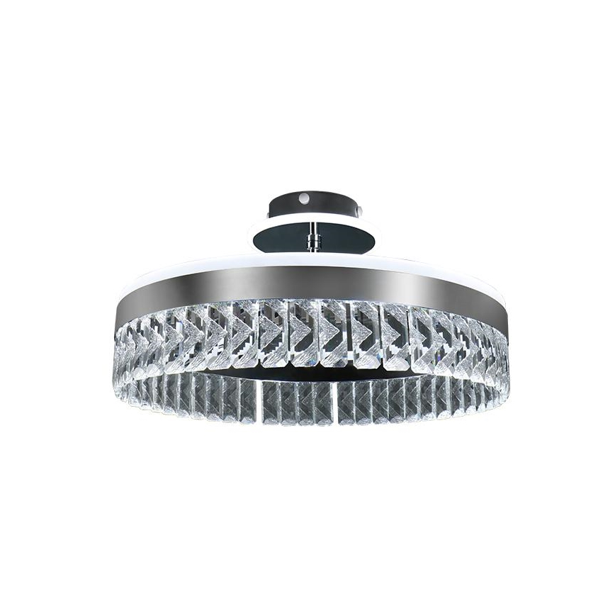 LED Stmievateľný krištáľový prisadený luster LED/75W/230V 3000-6500K chróm + diaľkové ovládanie