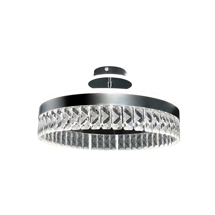 LED Stmievateľný krištáľový prisadený luster LED/75W/230V 3000-6500K chróm + diaľkové ovládanie