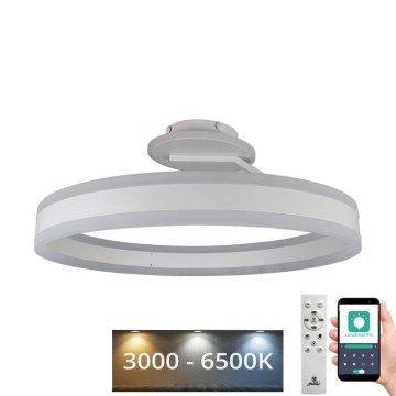 LED Stmievateľný prisadený luster LED/86W/230V 3000-6500K biela + diaľkové ovládanie