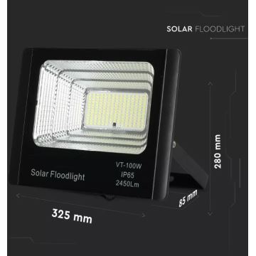 LED Stmievateľný solárny reflektor LED/35W/10V 6000K IP65 + diaľkové ovládanie