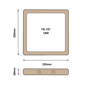 LED Stropné svietidlo BLOCK LED/18W/230V 4200K 22x22 cm hnedá