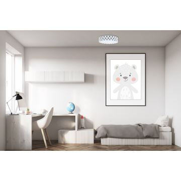 LED Detské stropné svietidlo GALAXY KIDS LED/24W/230V bodky biela/čierna
