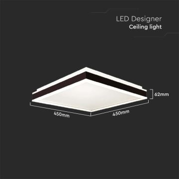 LED Stropné svietidlo LED/24W/230V 4000K 45x45 cm čierna