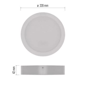 LED Stropné svietidlo LED/24W/230V pr. 22 cm biela