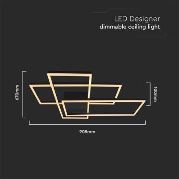 LED Stropné svietidlo LED/47W/230V 3000K čierna