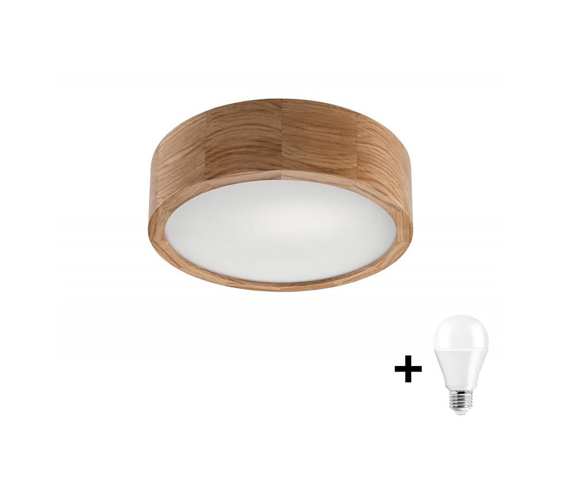  LED Stropné svietidlo OAK 1xE27/10W/230V dub pr. 27 cm 