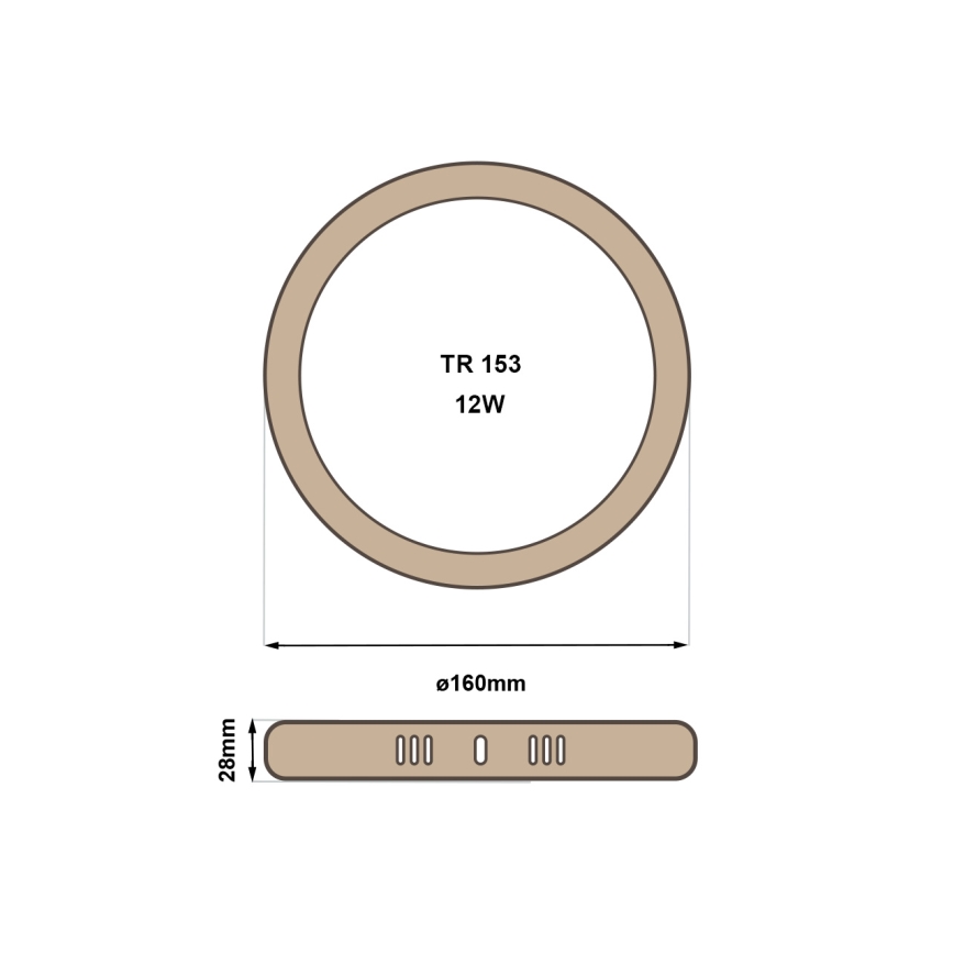 LED Stropné svietidlo RING LED/12W/230V 4200K 16 cm hnedá