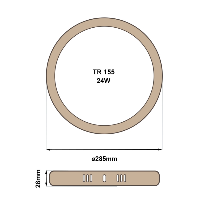 LED Stropné svietidlo RING LED/24W/230V 4200K 28,5 cm hnedá