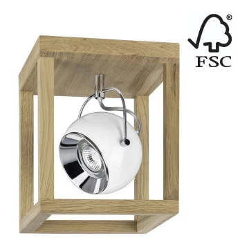 LED Stropné svietidlo ROY 1xGU10/5W/230V matný dub – FSC certifikované