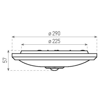 LED Stropné svietidlo so senzorom a núdzovým modulom MANA LED/12W/230V 4000K