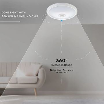 LED Stropné svietidlo so senzorom SAMSUNG CHIP LED/12W/230V 6400K