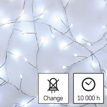 LED Vianočná reťaz 100xLED/3xAA 2,7 m studená biela