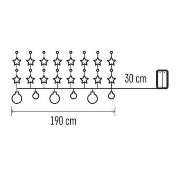 LED Vianočná reťaz 20xLED/2xAA 2,2 m teplá biela