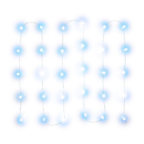 LED Vianočná reťaz 30xLED/3xAA 3,3m studená biela