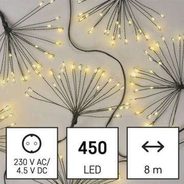 LED Vianočná reťaz 450xLED/11m teplá biela