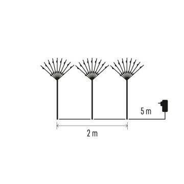 LED Vianočná vonkajšia dekorácia 180xLED/3,6W/230V IP44 studená biela