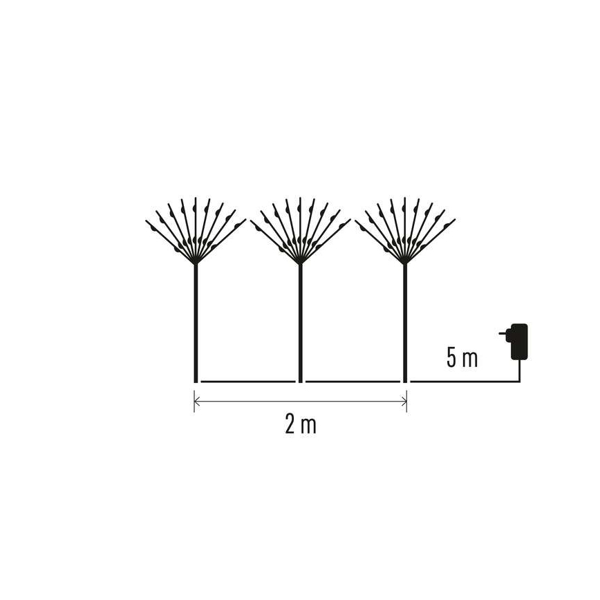 LED Vianočná vonkajšia dekorácia 180xLED/3,6W/230V IP44 studená biela