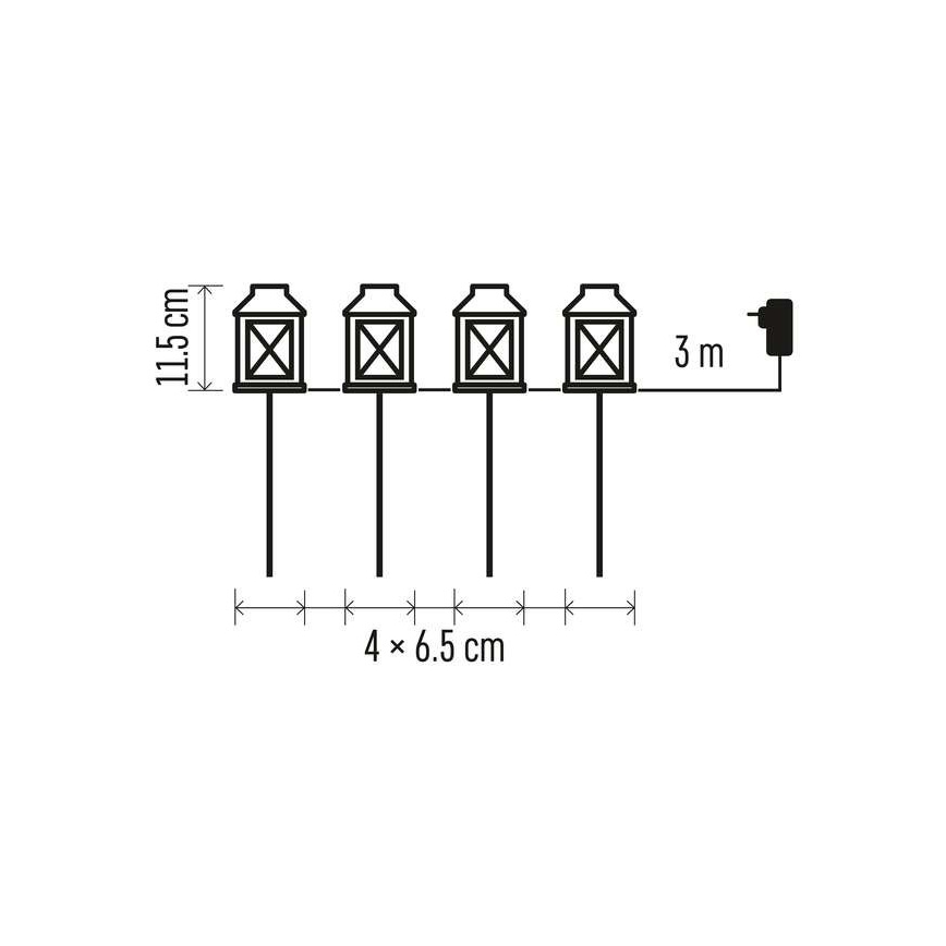 LED Vianočná vonkajšia dekorácia 4xLED/5W/230V IP44