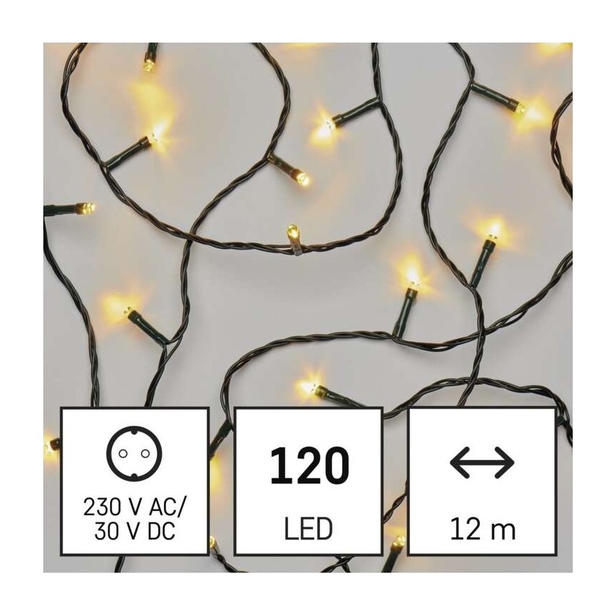 LED Vianočná vonkajšia reťaz 120xLED/17m IP44 teplá biela