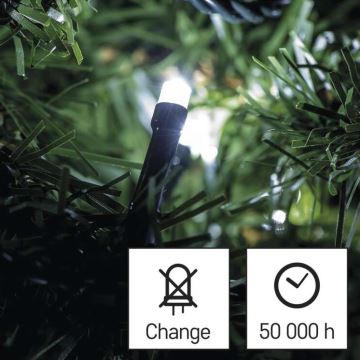 LED Vianočná vonkajšia reťaz 240xLED/8 módov 29m IP44 studená biela