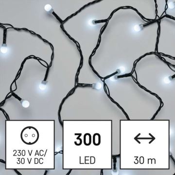 LED Vianočná vonkajšia reťaz 300xLED/35m IP44 studená biela