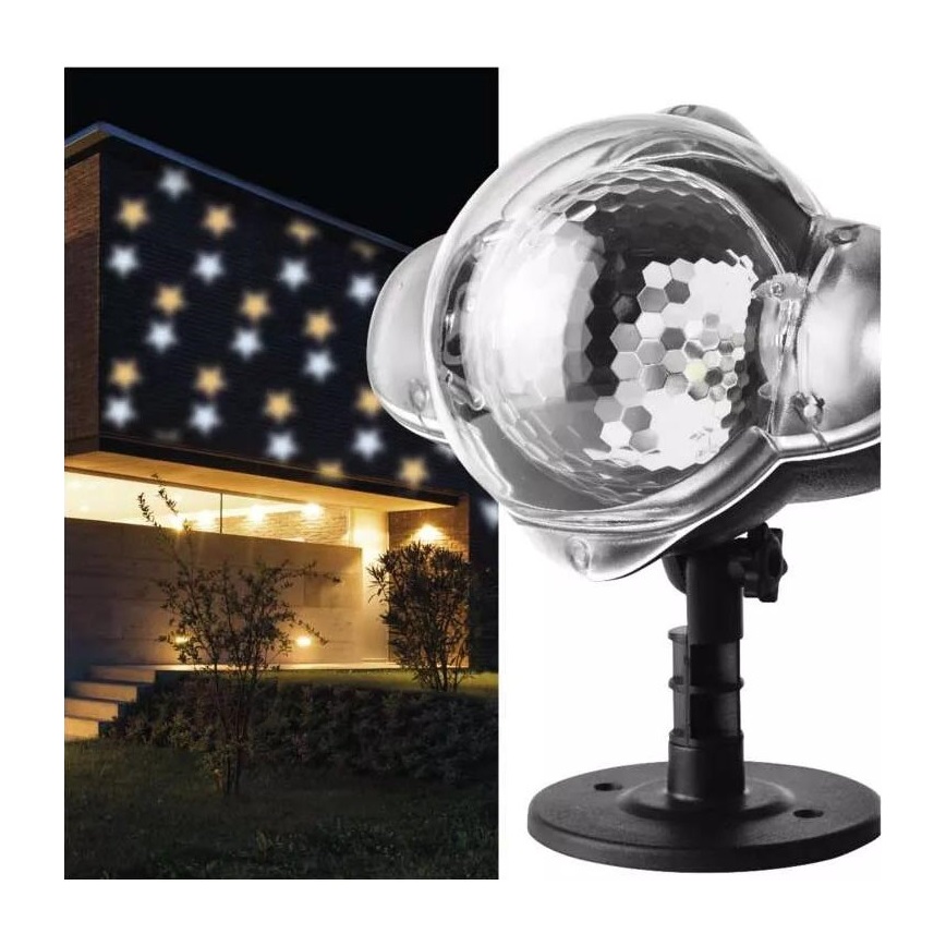 LED Vianočný vonkajší projektor LED/3,6W/230V IP44 teplá/studená biela