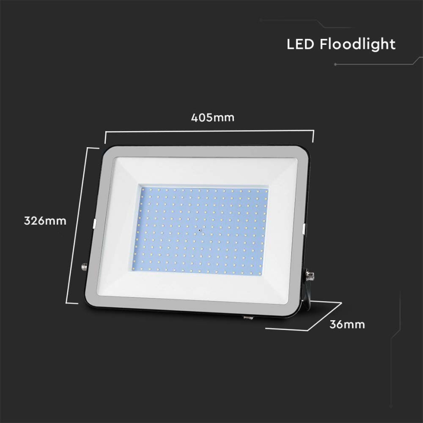 LED Vonkajší reflektor SAMSUNG CHIP LED/200W/230V 6500K IP65 čierna