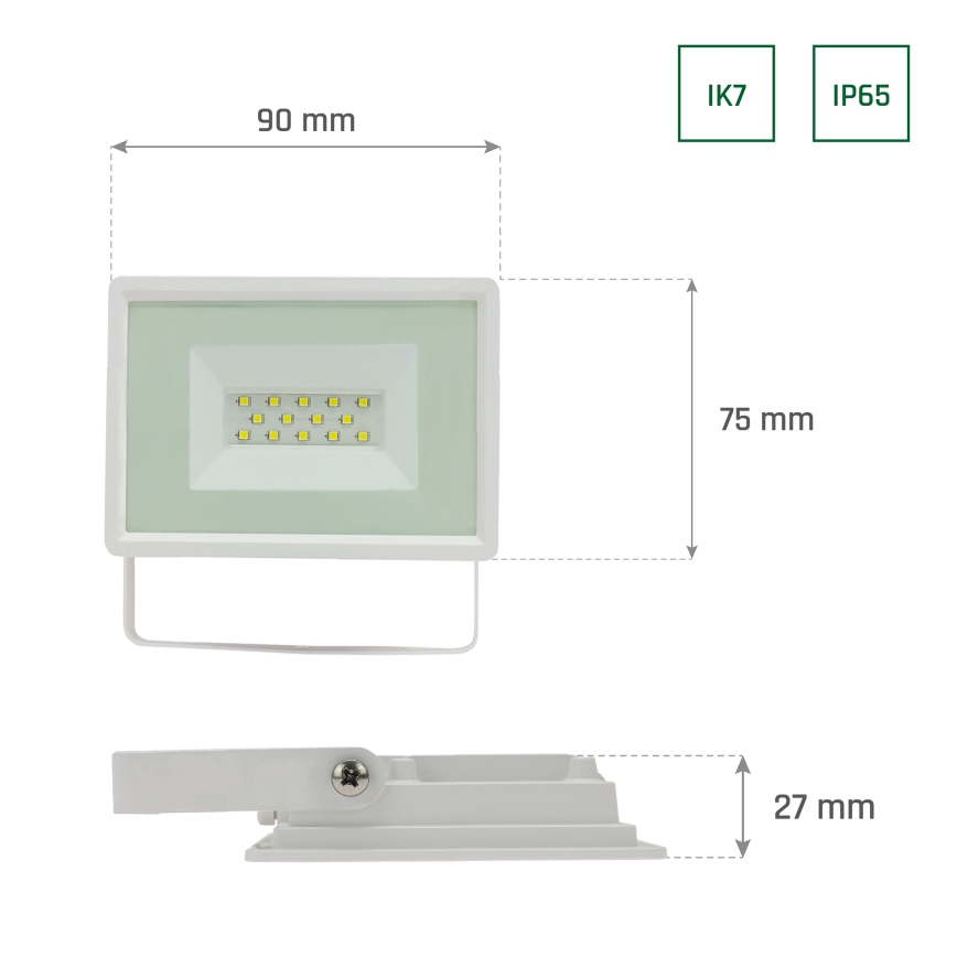 LED Vonkajší reflektor NOCTIS LUX 3 LED/10W/230V 3000K IP65 biela