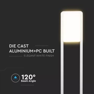 LED Vonkajšia lampa SAMSUNG CHIP LED/10W/230V 3000K IP65 biela