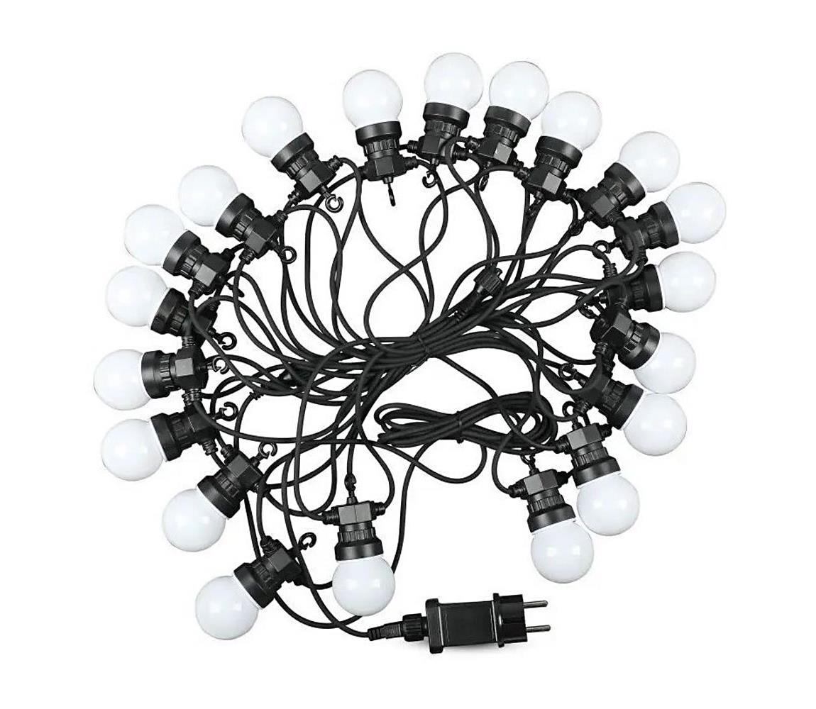  LED Vonkajšia reťaz STRING 10m 20xLED/0,5W/230V IP44 6000K 