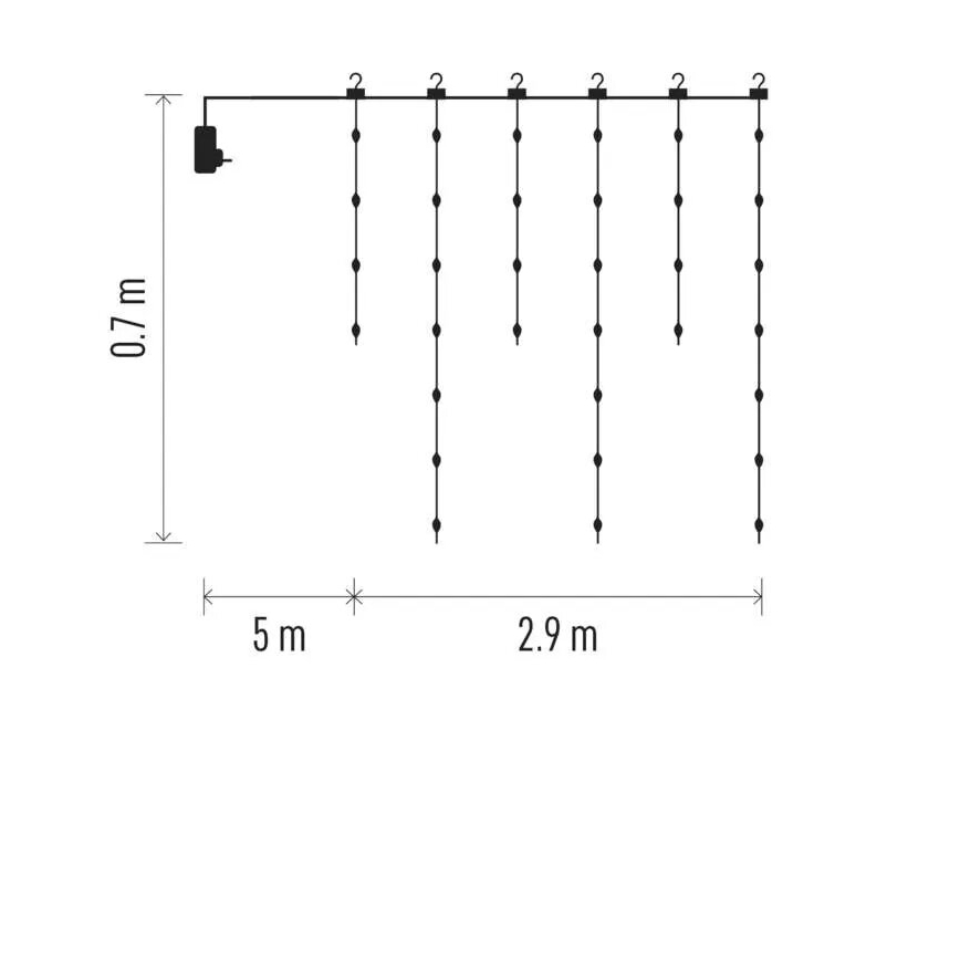 LED Vonkajšia vianočná reťaz 100xLED/8 funkcií 7,9x0,7m IP44 teplá biela