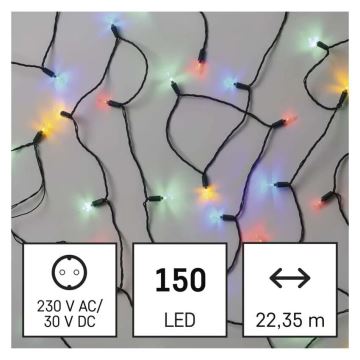 LED Vonkajšia vianočná reťaz 150xLED/27,35m IP44 multicolor