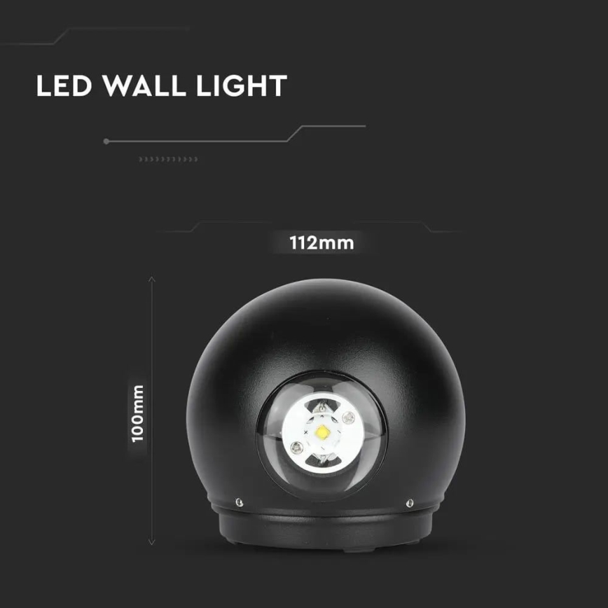 LED Vonkajšie nástenné svietidlo LED/6W/230V 3000K IP65 čierna