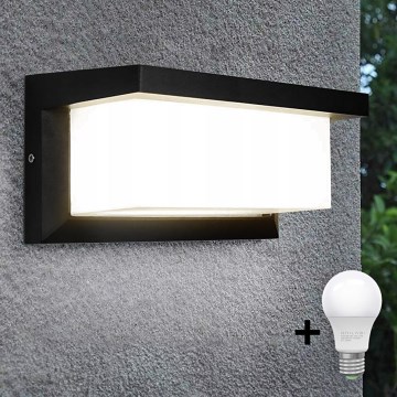 LED Vonkajšie nástenné svietidlo NEELY 1xE27/9W/230V 3000K IP54 čierna