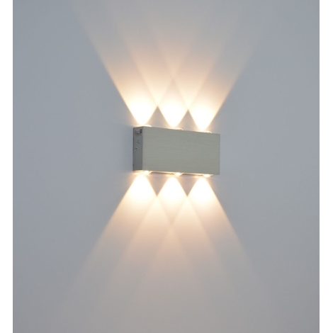 LED Vonkajšie nástenné svietidlo SILBER 6xLED/1W/230V IP54