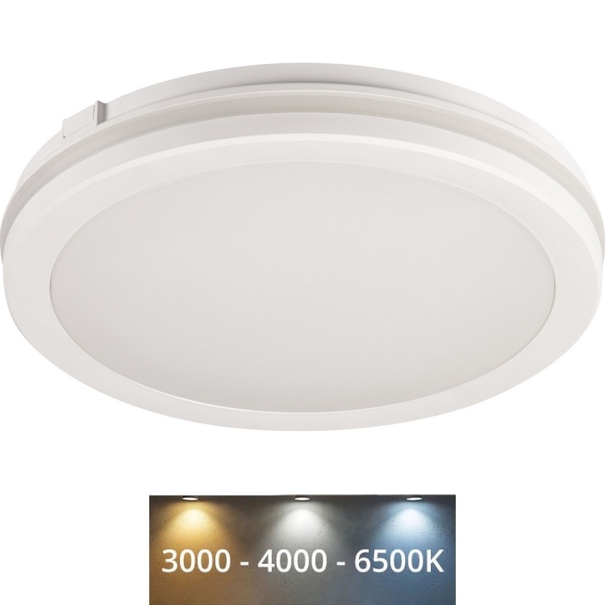 LED Vonkajšie stropné svietidlo BENO ECO LED/12W/230V 3000/4000/6500K pr. 20 cm IP65 biela