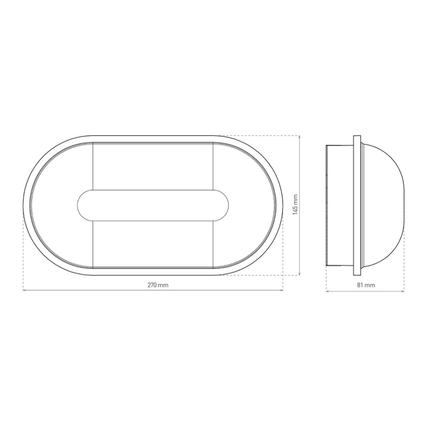 Greenlux GXPS028 - LED Stropné svietidlo DARA OVAL LED/20W/230V IP65