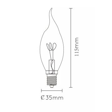 LED Žiarovka AMBER E14/3W/230V - Lucide 49036/03/62