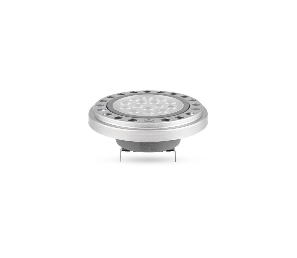  LED Žiarovka AR111 G53/12W/12V 4000K strieborná 30° 