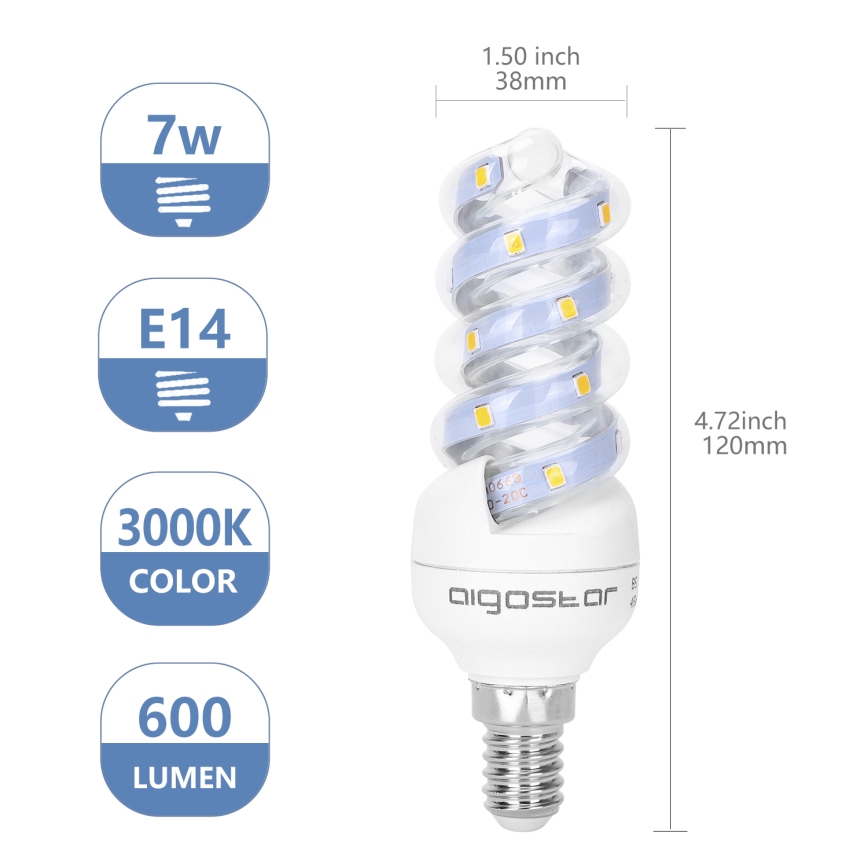 LED Žiarovka E14/7W/230V 3000K - Aigostar