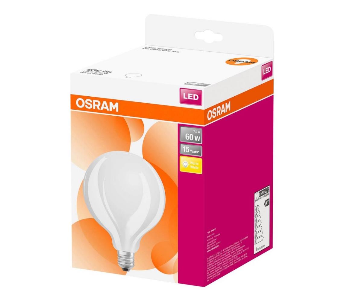 Obrázok OSRAM LED STAR CL GLOBE125 GL FR 60 NON-DIM 7W/827 E27