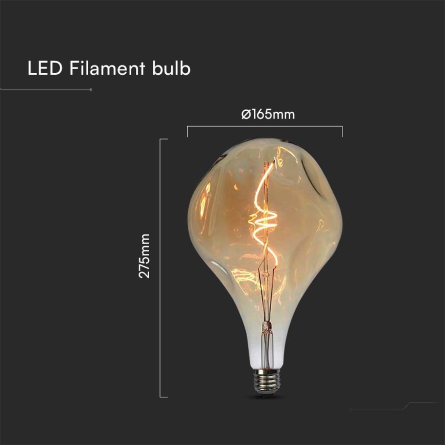 LED Žiarovka FILAMENT A165 E27/4W/230V 2700K