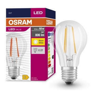 LED Žiarovka FILAMENT A60 E27/6,5W/230V 2700K - Osram