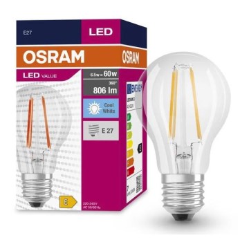 LED Žiarovka FILAMENT A60 E27/6,5W/230V 4000K - Osram