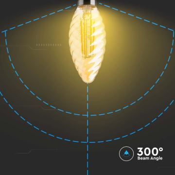 LED Žiarovka FILAMENT AMBER E14/4W/230V 2200K